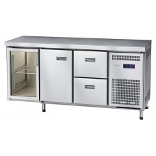 Стол морозильный Abat СХН-70-02 (2 ящика, 1 дверь, 1 дверь-стекло, без борта)