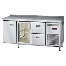 Стол морозильный Abat СХН-60-02 (2 ящика, 1 дверь-стекло, 1 дверь, борт)