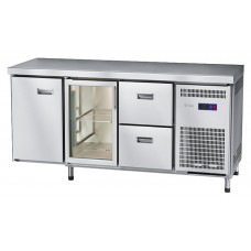 Стол морозильный Abat СХН-70-02 (2 ящика, 1 дверь-стекло, 1 дверь, без борта)