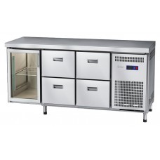 Стол морозильный Abat СХН-60-02 (4 ящика, 1 дверь-стекло, без борта)