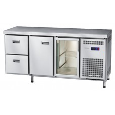Стол морозильный Abat СХН-60-02 (1 дверь-стекло, 1 дверь, 2 ящика, без борта)
