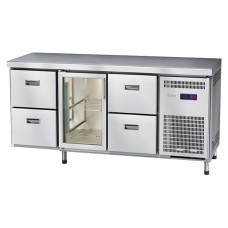 Стол морозильный Abat СХН-70-02 (2 ящика, 1 дверь-стекло, 2 ящика, без борта)
