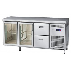 Стол морозильный Abat СХН-70-02 (2 ящика, 2 двери-стекло, без борта)