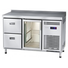 Стол холодильный Abat СХС-70-01 (1 дверь-стекло, 2 ящика, борт)