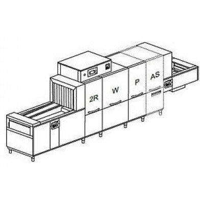 Туннельная посудомоечная машина Dihr QX 376 SX+HRF20+DRF69 деление на 2 части