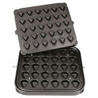 Форма для тарталетницы Kocateq DHTartmatic Plate 18 (сердечки, верхний 51х46 мм, нижний 33х30 мм, 30 шт.)