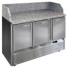Стол холодильный для пиццы Finist СХСнпцгб-700-3 (нижний холодильный агрегат) с гранитными столешницей и бортами