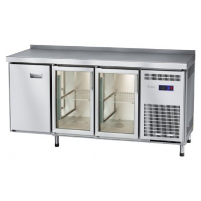 Стол холодильный Abat СХС-70-02 (2 двери-стекло, 1 дверь, борт)